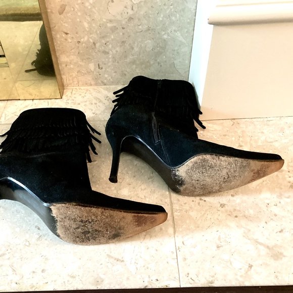 Stuart Weitzman Stiletto Fringe Ankle boots - Picture 3 of 5